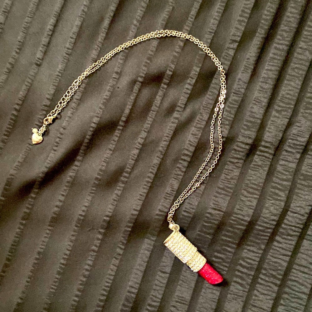 Betsey Johnson Lipstick necklace
